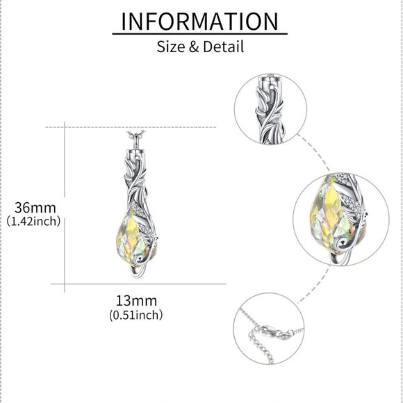 Heart/Cross/Infinity Moonstone Urn Necklace for ashes for Women Sterling Silver - Picture 5 of 6